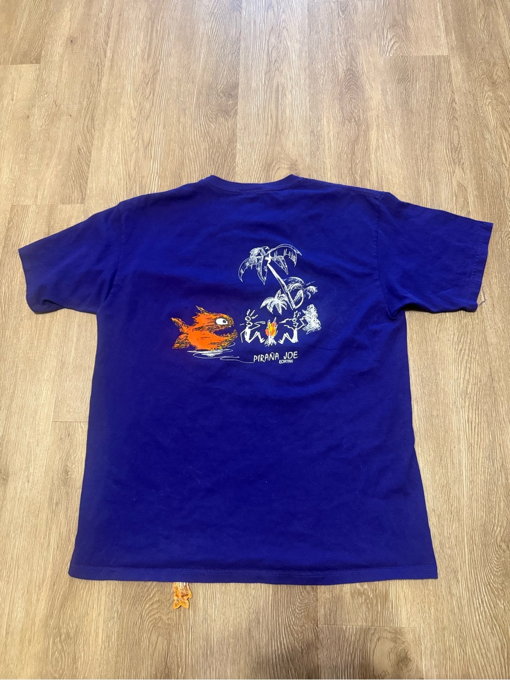 Purple Piranha Joe Tee with Orange Accents / Size Large Tshirt - Picture 2 of 4